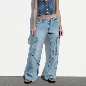 Zara Belt Loop Cargo TRF Jeans